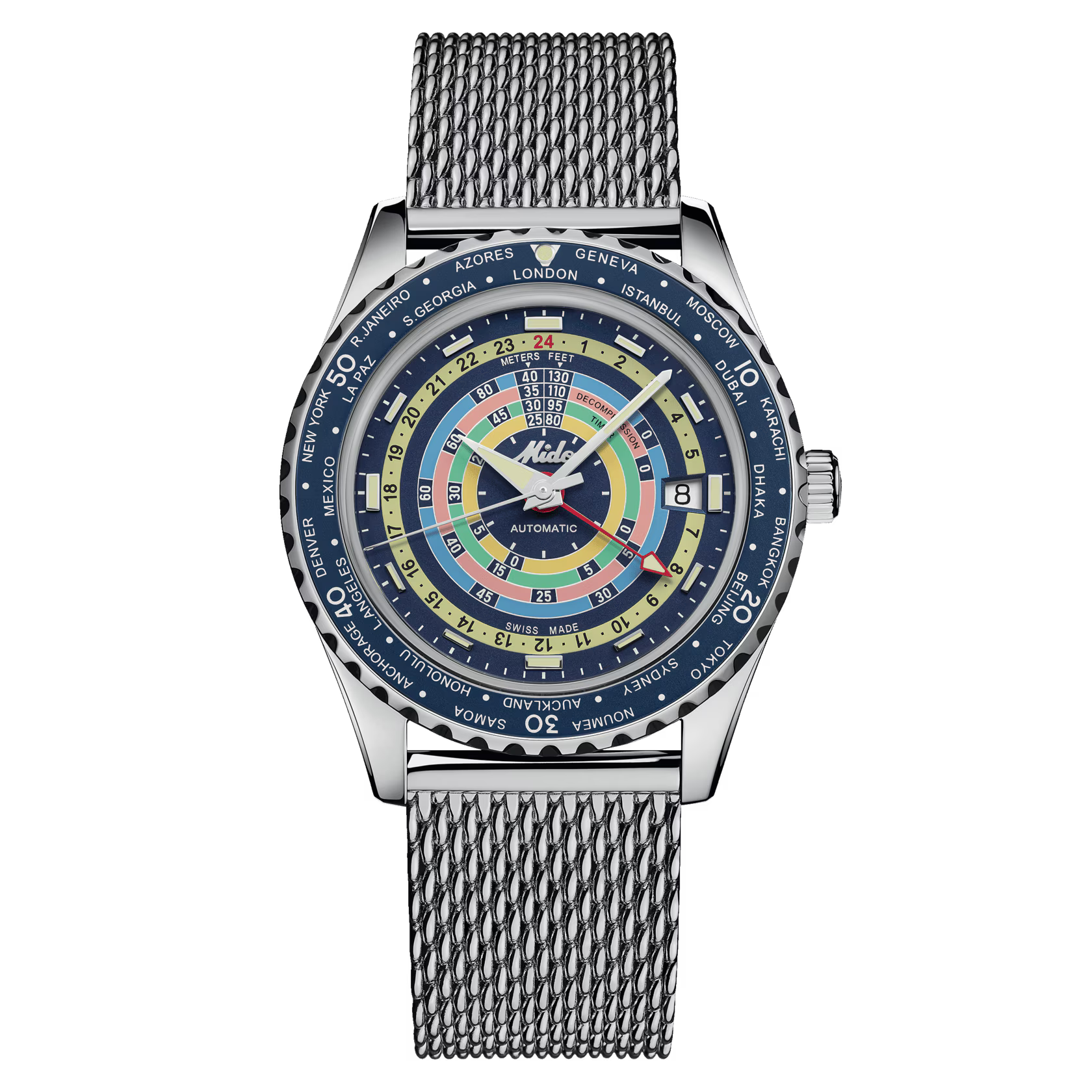 MIDO OCEAN STAR DECOMPRESSION WORLDTIMER - M026.829.17.041.00