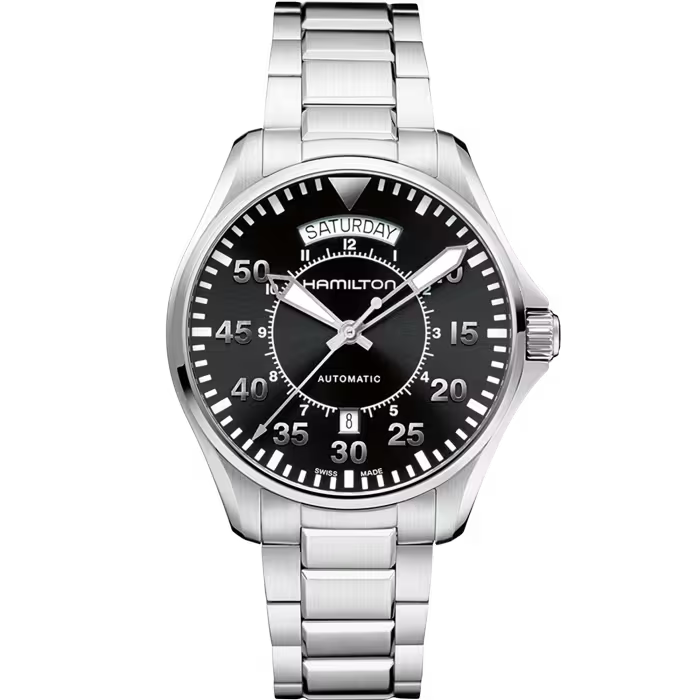 HAMILTON KHAKI AVIATION PILOT DAY DATE AUTO H64615135