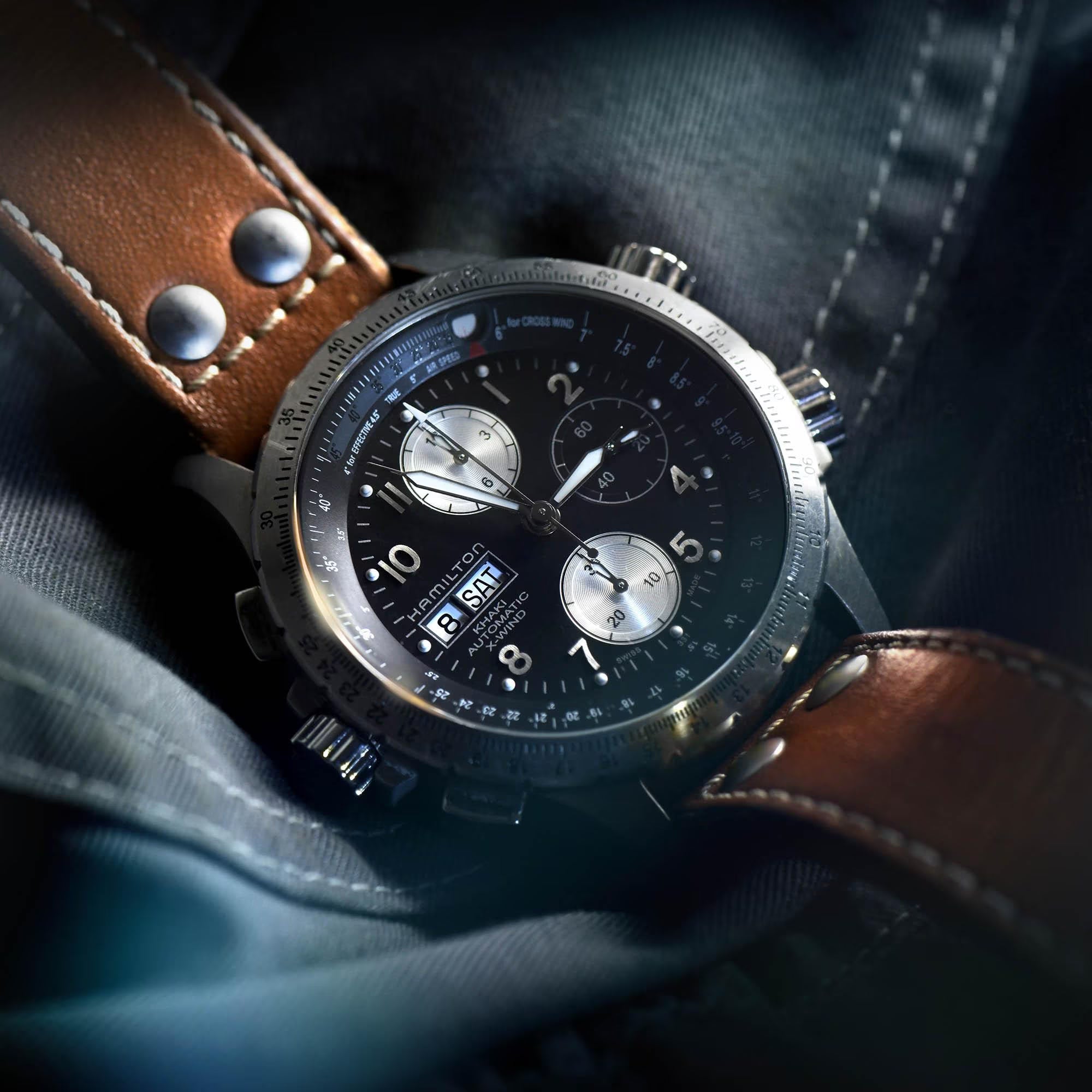 HAMILTON KHAKI AVIATION X-WIND AUTO CHRONO H77616533